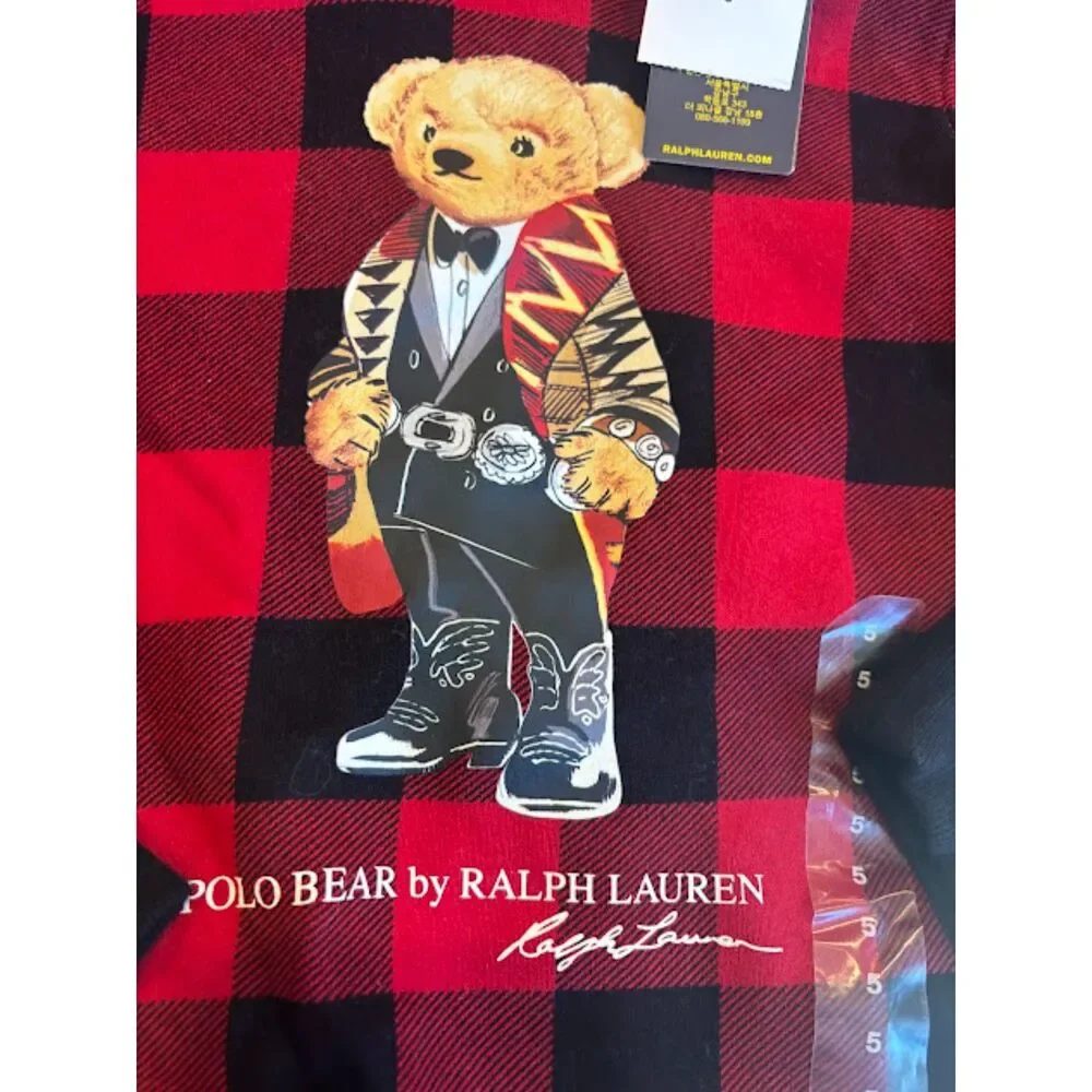 Polo Ralph Lauren Polo Bear Sweatshirt Hoodie s 5 Kids Unisex Holiday Preppy NWT